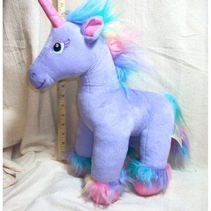 Build a Bear Purple, Rainbow Hair, Unicorn Fairy Friends with sneakers, skates a